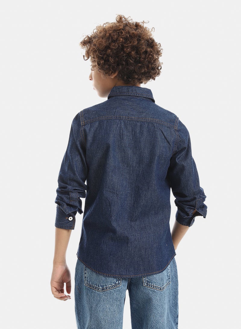 Andora Casual Long-Sleeve Boy's Shirt_Dark Blue - Image 3